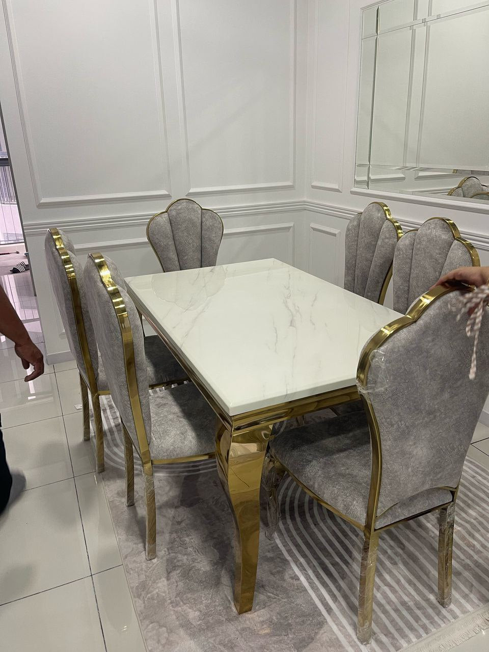 Mermaid Marble Dining Set gallery photo