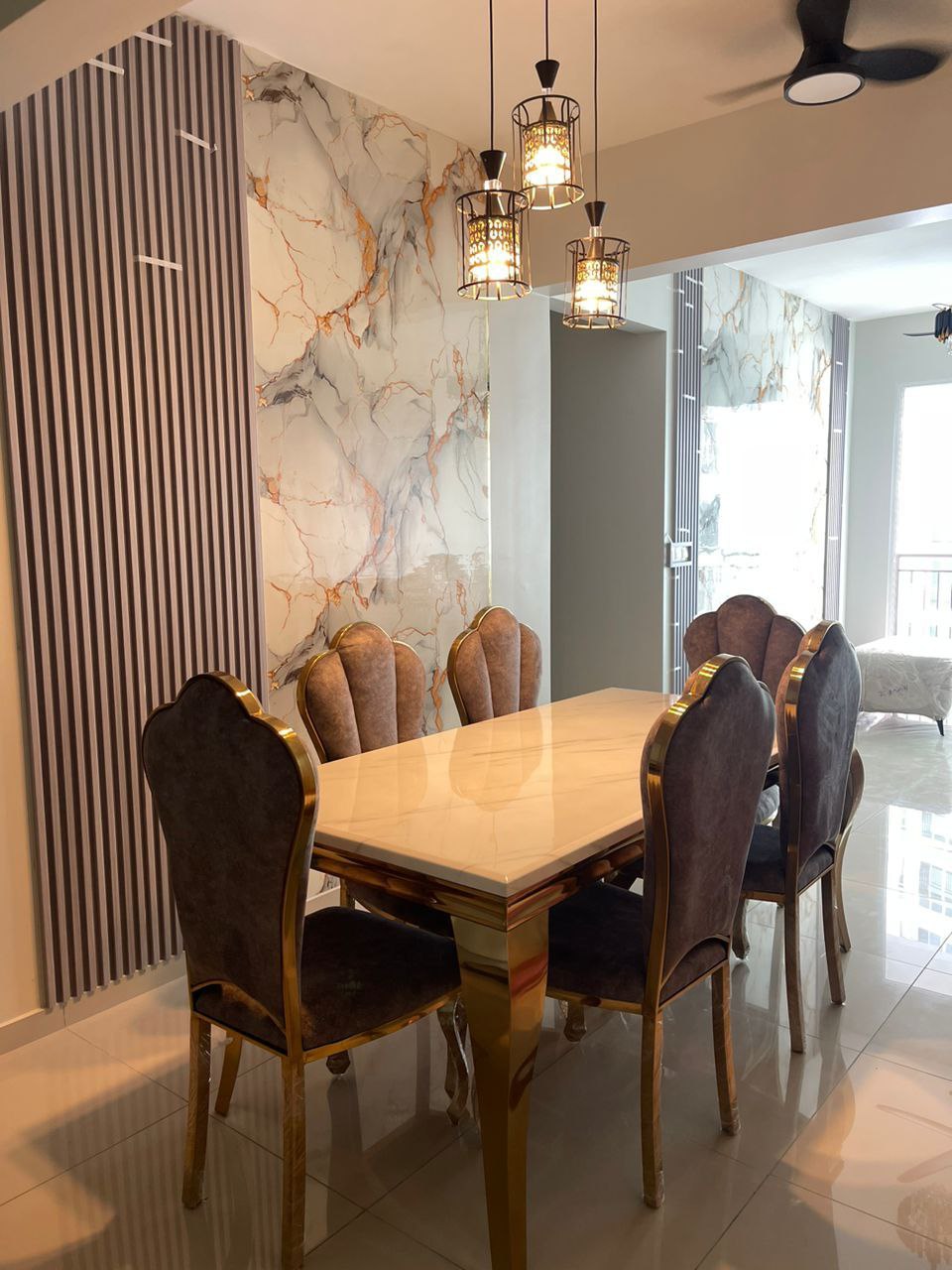 Mermaid Marble Dining Set lifestyle image