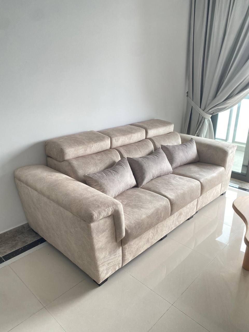 Easy Series sofa set in beige upholstery shown in a bright living room