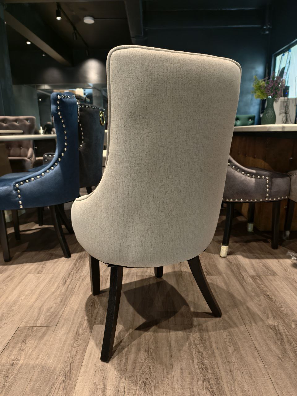 Zara dining chair shown in dining set styling