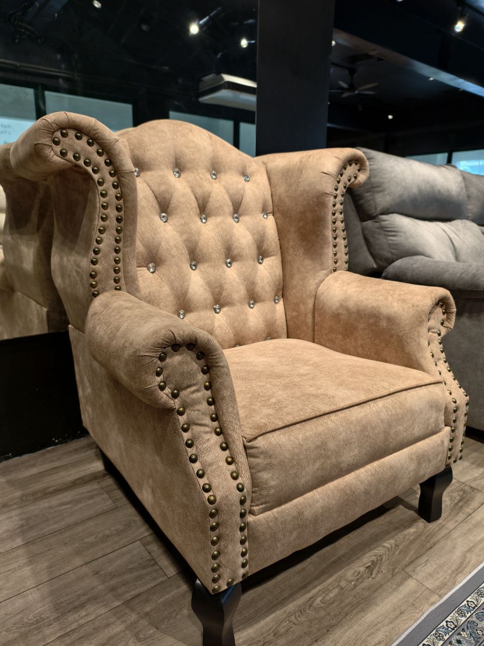 King Chesterfield Wing Chair living room view