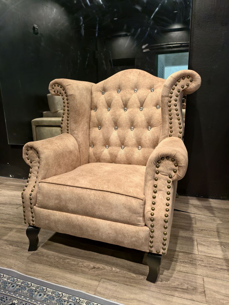 King Chesterfield Wing Chair styled interior view
