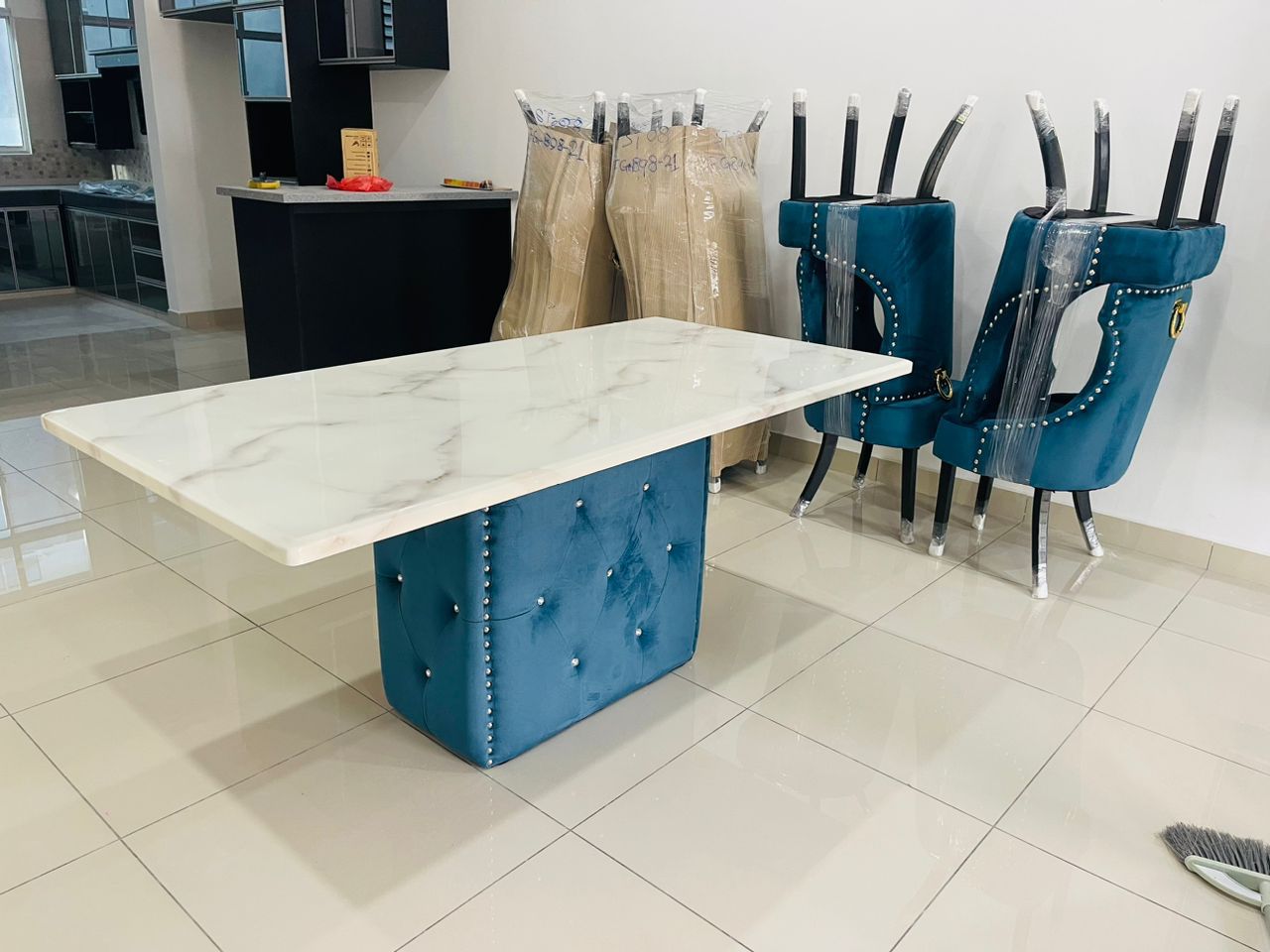 Chesterfield Marble Dining Table lifestyle image