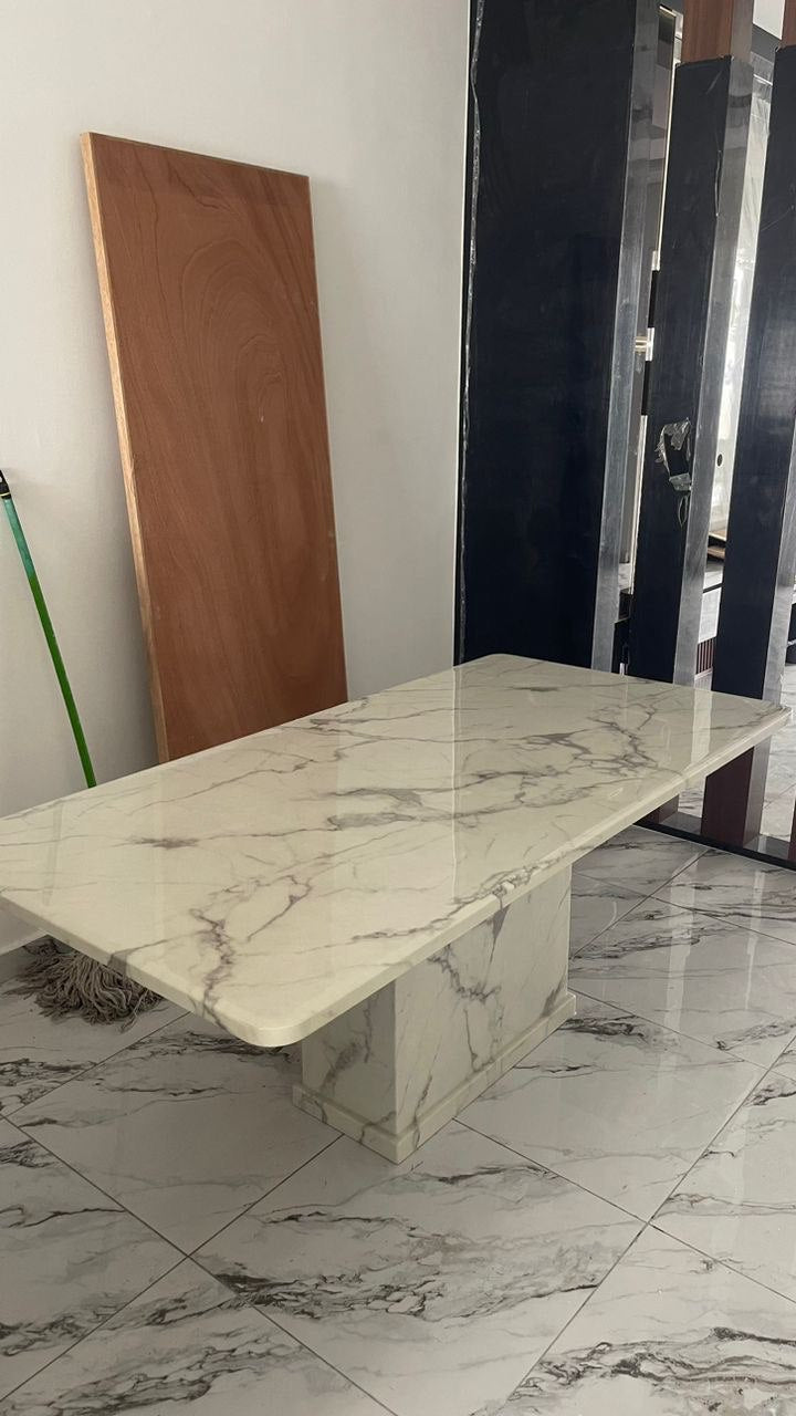 CT01 Full Marble Dining Table home setting image